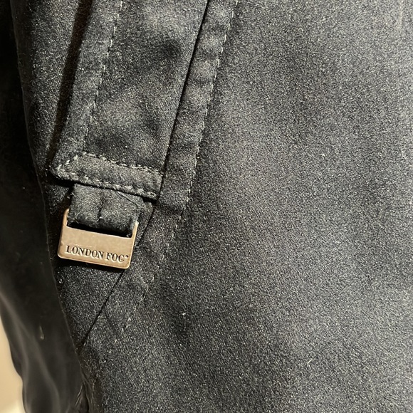 London Fog zip & button jacket removable hood lined pockets adjustable waist S - Picture 6 of 16